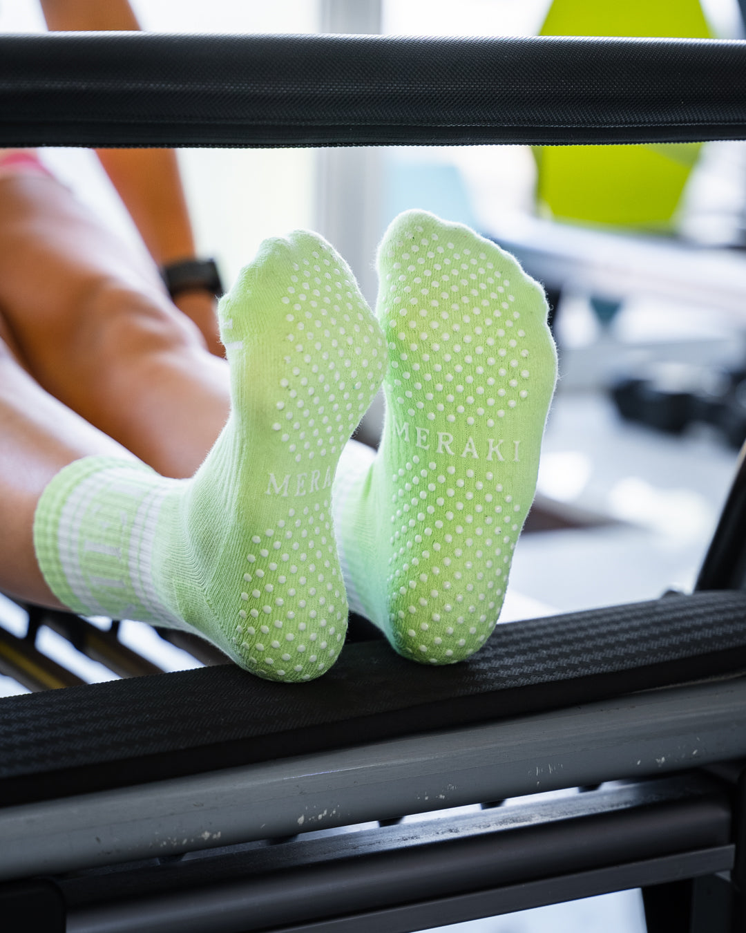 Lime Green Grip Socks