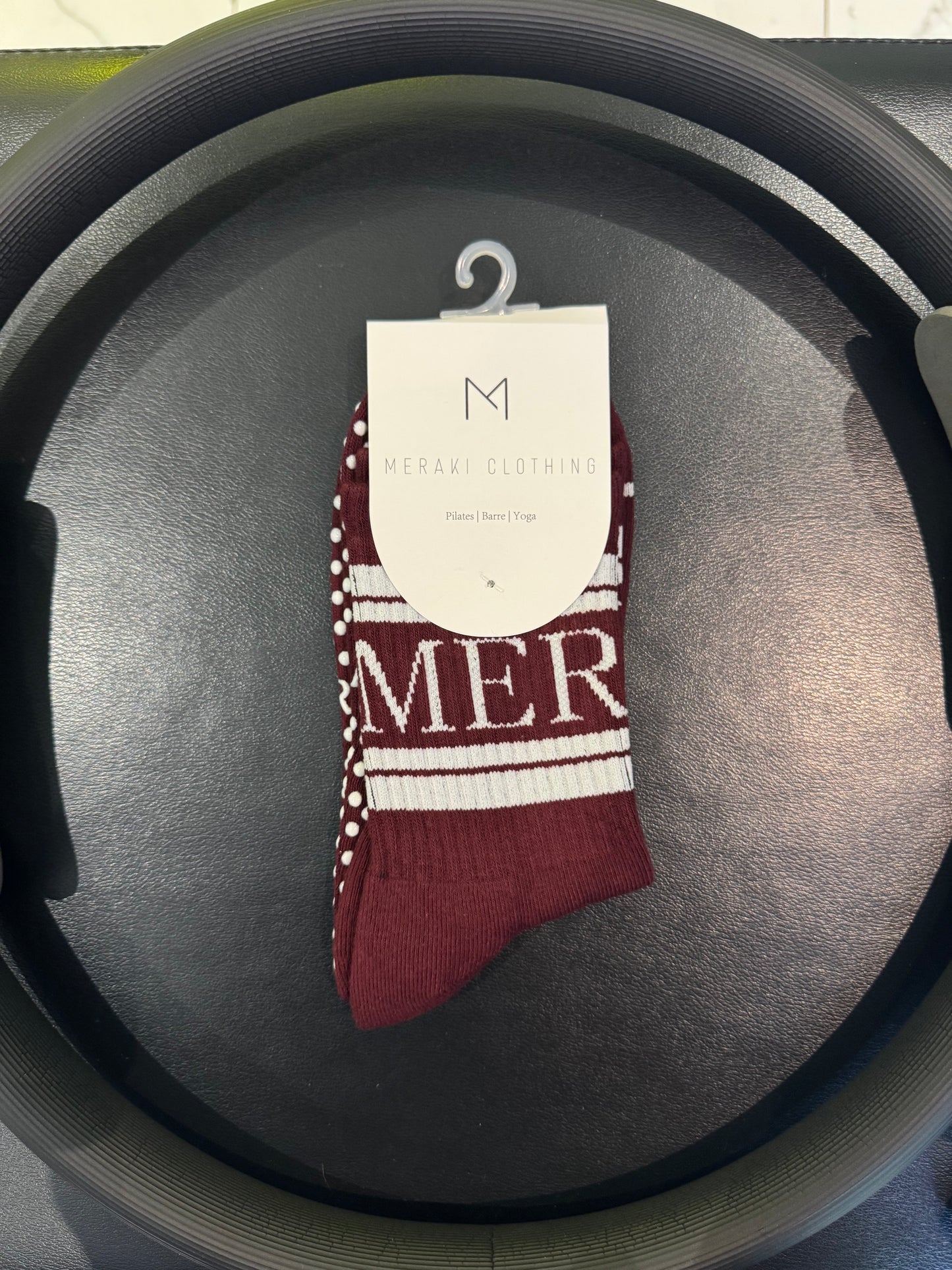 Burgundy Grip Socks