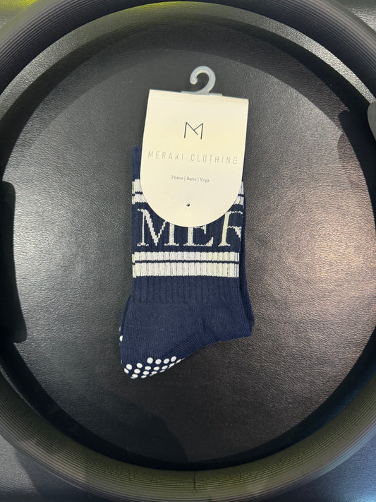 Navy Grip Socks